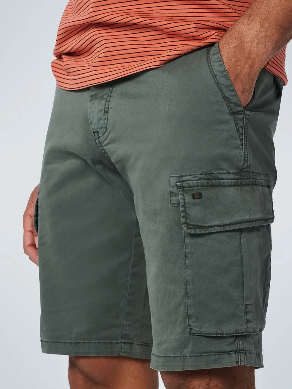 Short Cargo Garment Dyed   Stone Washed Stretch | Dark Seagreen