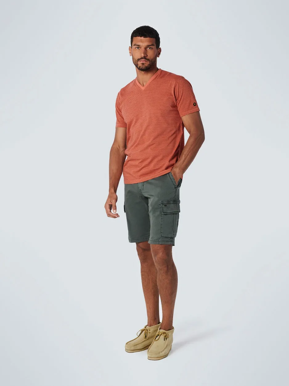 Short Cargo Garment Dyed   Stone Washed Stretch | Dark Seagreen
