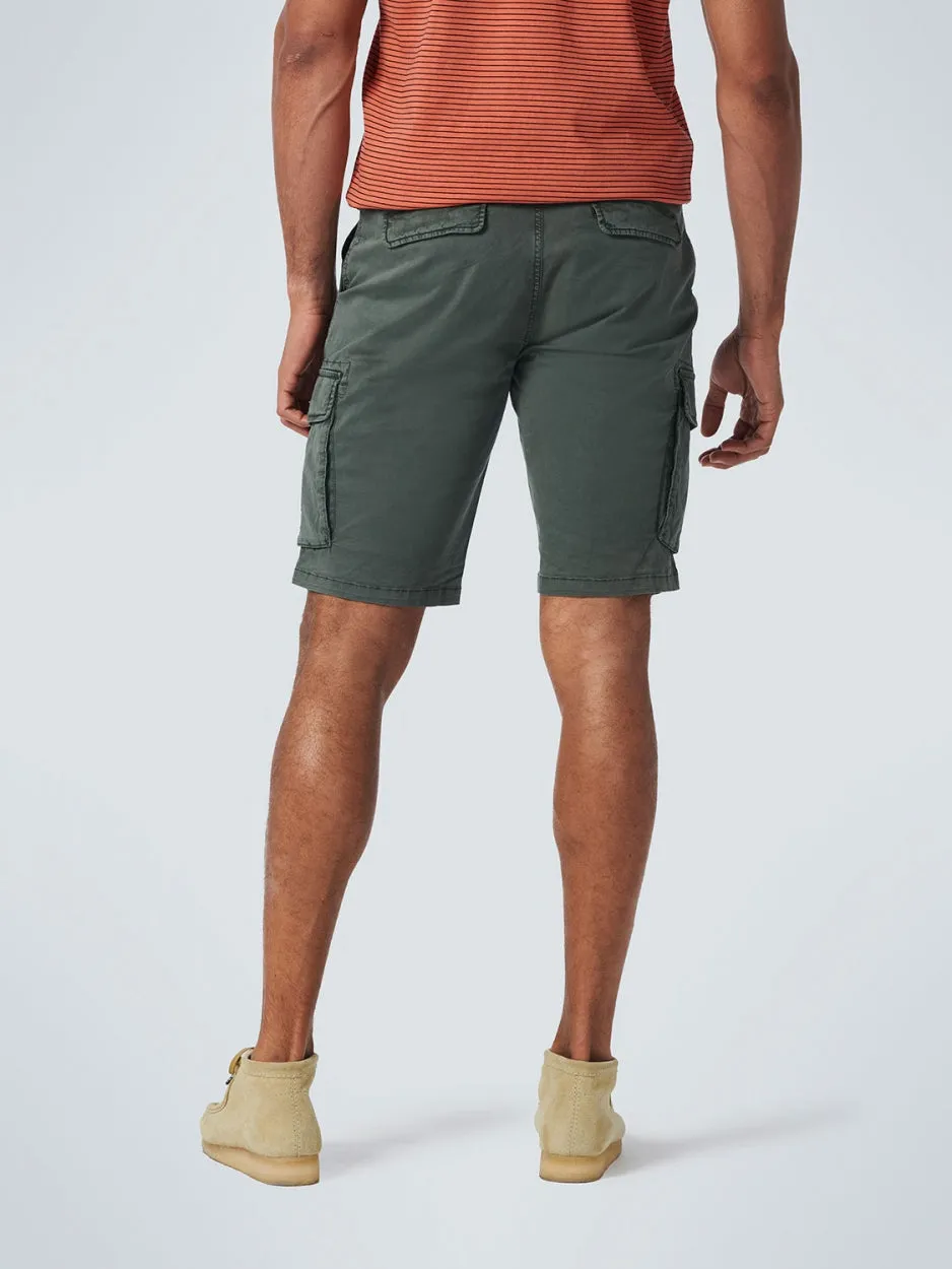 Short Cargo Garment Dyed   Stone Washed Stretch | Dark Seagreen