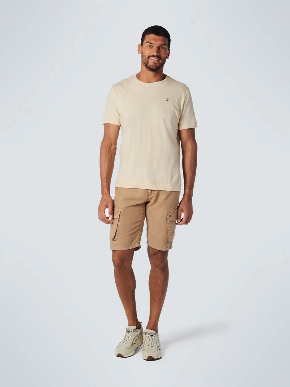 Short With Linen Garment Dyed Cargo | Khaki