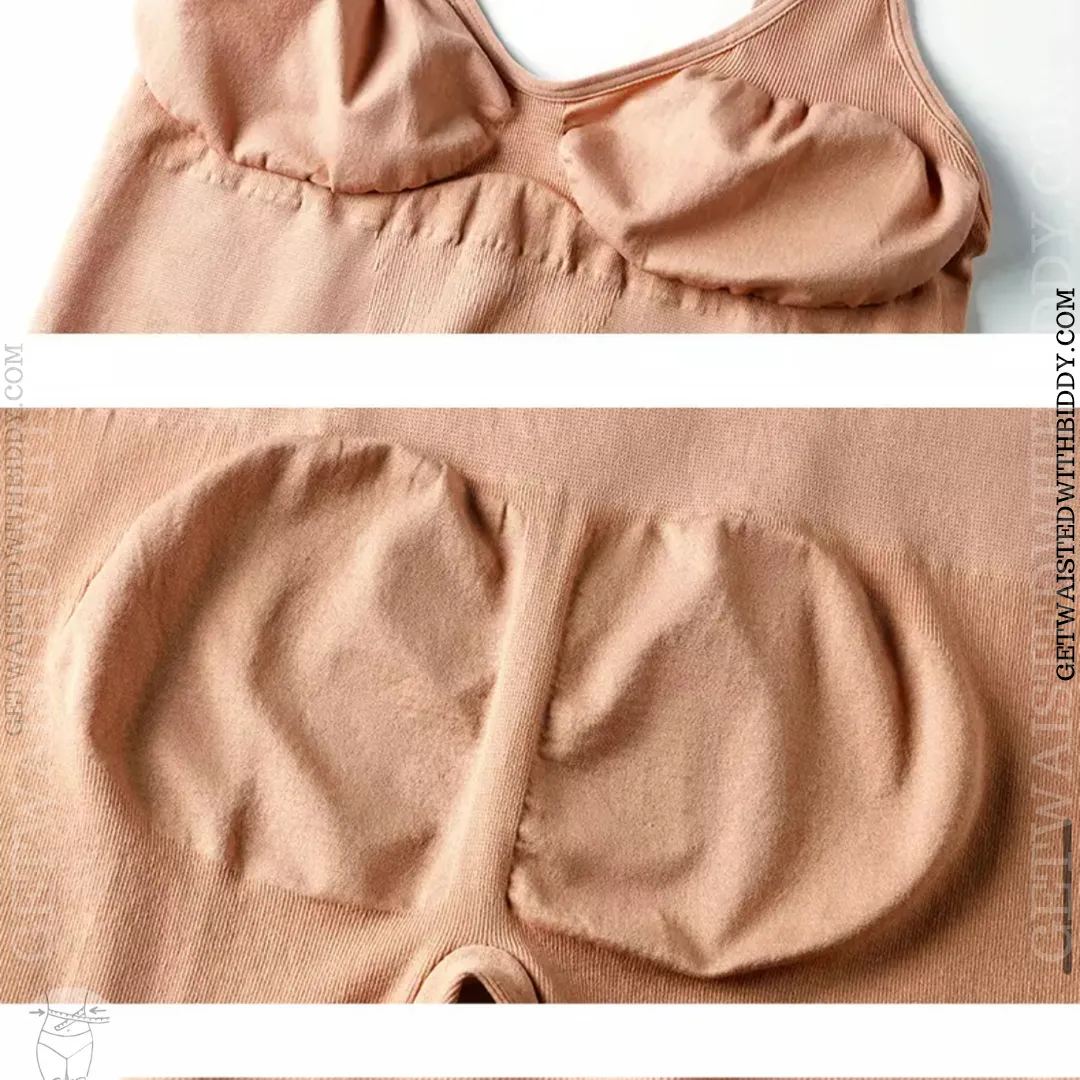 SkxN Luxe Butt Lifting Shaping Short Bodysuit 360 Tummy Control Open Gusset Nude
