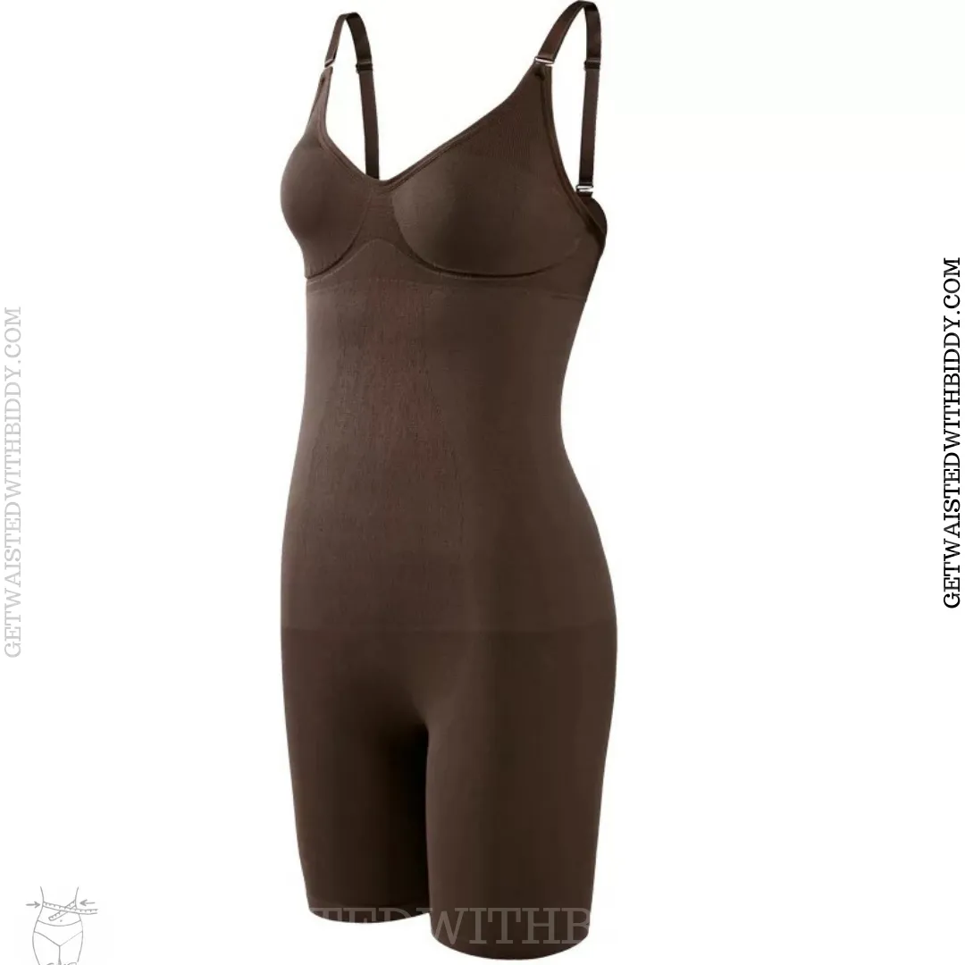 SkxN Luxe Butt Lifting Shaping Short Bodysuit 360 Tummy Control Open Gusset Nude