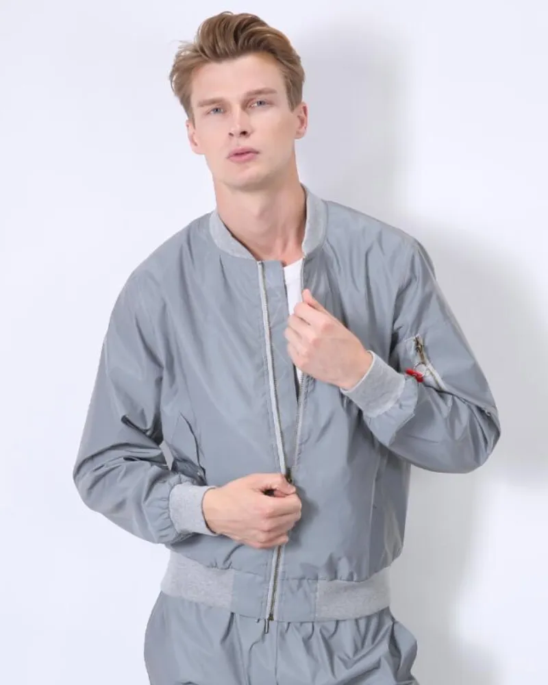 Techwear Silver Reflective Flight Jacket