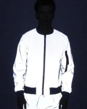 Techwear Silver Reflective Flight Jacket