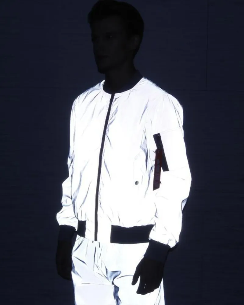 Techwear Silver Reflective Flight Jacket