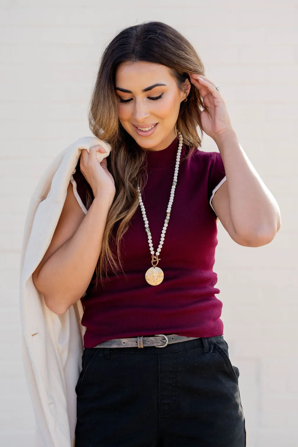 Trimmed Flutter Sweater Tee