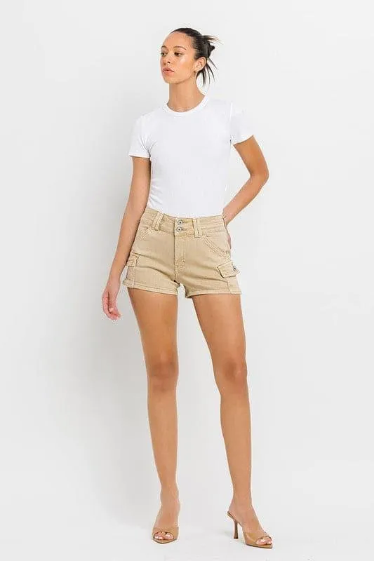 VERVET by Flying Monkey High Rise Cargo Shorts