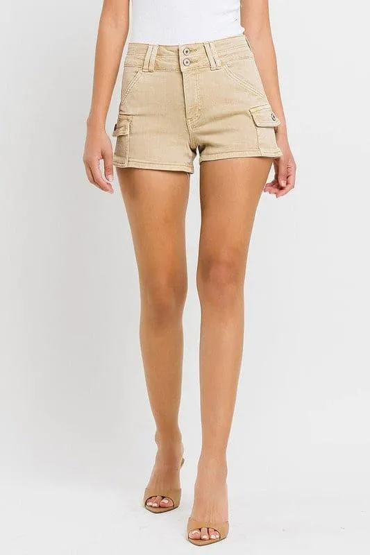 VERVET by Flying Monkey High Rise Cargo Shorts