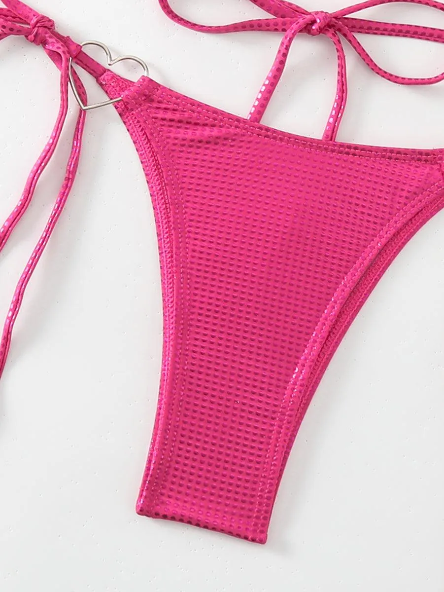 Women's Rose Red Bikini Set | Sexy Swimwear for Beach & Pool