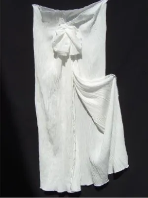 wrinkle crepe silk Ivory Sarong Dress